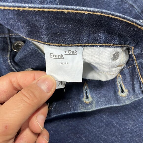 Frank + Oak Jeans Mens 32x32 Blue Cooper Slim Button Fly Made in Canada Denim - Picture 5 of 11